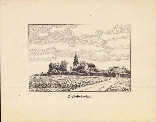 E 100, Erlangen, Federzeichnung von Leonie Schmidt Herrling, Gross Gründlach