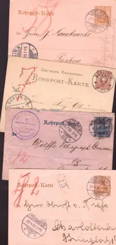 E 1673 Rohrpost Berlin, kleiner Posten von 7 Ganzsachen