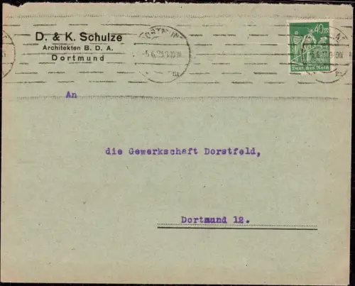 E 1134 Architektur Geschäftsbrief de4 Architekten BDA D + K Schulze Dortmund