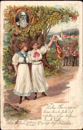 E 486 Litho Ansichtskarte Turnen, Turnfest, Sport, Jahn