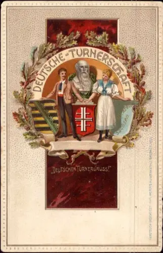 E 488 Litho Ansichtskarte Turnen, Turnfest, Sport, Jahn