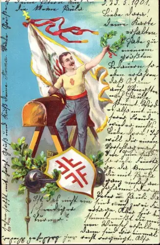 E 489 Litho Ansichtskarte Turnen, Turnfest, Sport, 