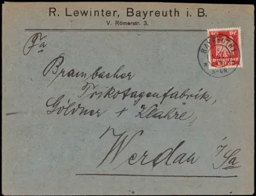 E 751 Geschäftsbrief der Firma Lewinter, Bayreuth