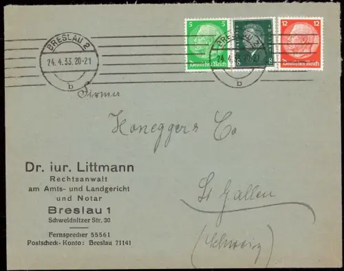E 757 Geschäftsbrief der Firma Littmann Breslau, Schlesien