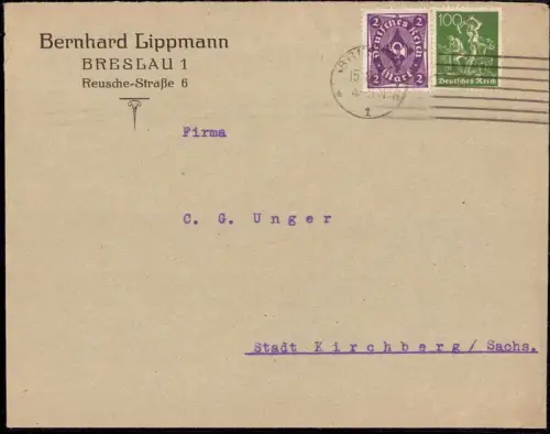 E 758 Geschäftsbrief der Firma Lippmann, Breslau Schlesien