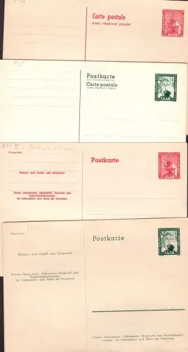 E 1675 Französische Zone Saargebiet 12 verschiedene Ganzsachen Sammlung KW 500,-