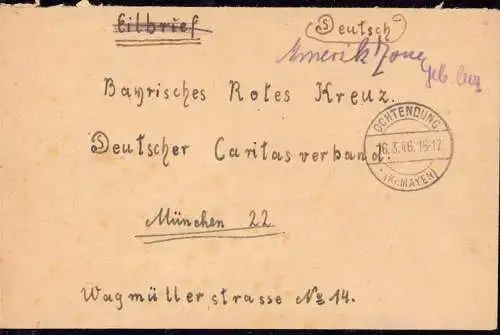 O-0020, Französische Zone Gebühr Bezahlt auf Brief 1946 aus Ochtendung Kreis Mayen