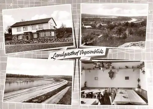 [Echtfotokarte schwarz/weiß] O-0047, Ansicht Landgasthaus Vogesenblick in Schliengen, Rheinweiler Markgräflerland. 