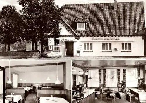 [Echtfotokarte schwarz/weiß] O-0056, Ansicht Gasthaus Schinkenklause in Horneburg Elbe. 