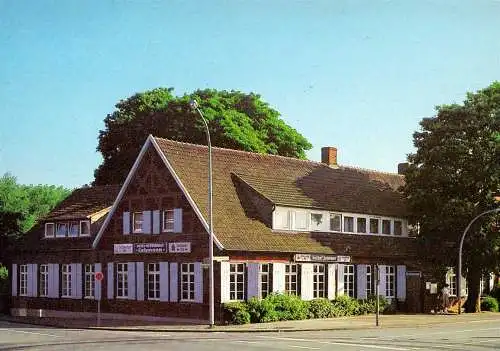 [Echtfotokarte farbig] O-0057, Ansicht Gasthaus Lohmann in Münster Mecklenbeck. 