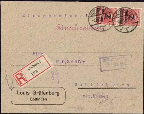 O-0118, Göttingen Heimatbeleg Einschreiben Geschäftsbrief der Firma Louis Gräfenberg