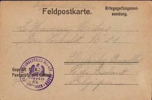 O-0121, Göttingen Zensurkarte aus dem Kriegsgefangenenlager POW Heimatbeleg, Verwendung des Formular aus dem Lager in Soltau