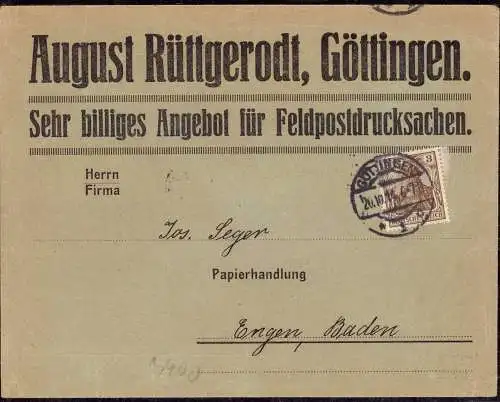 O-0124, Göttingen Heimatbeleg Drucksache Geschäftsbrief der Firma August Rüttgerodt