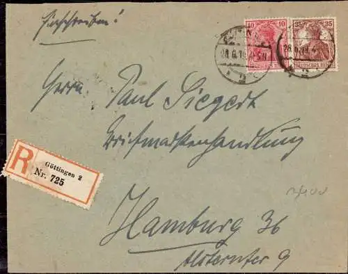 O-0125, Göttingen Heimatbeleg Einschreiben 