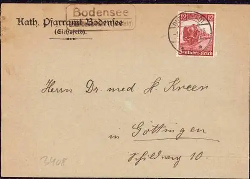 O-0147, Duderstadt Heimatbeleg von der Posthilfsstelle Bodensee