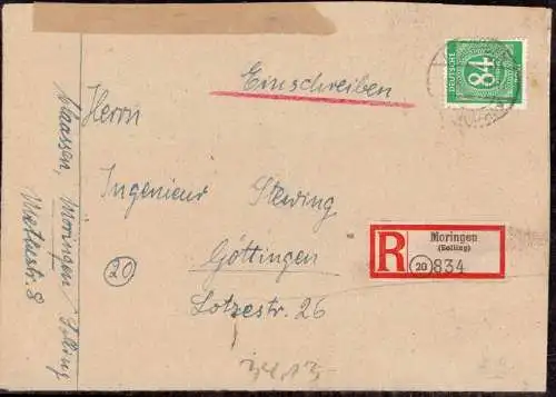O-0154, Moringen, Solling Heimatbeleg Einschreiben