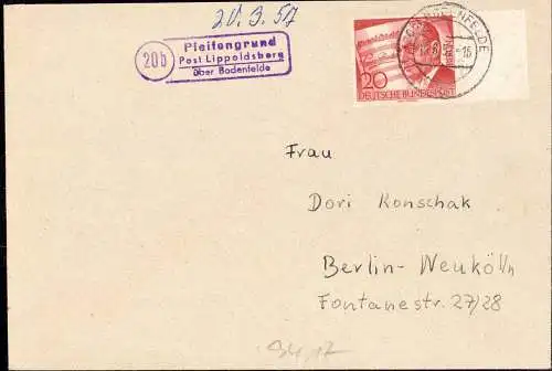 O-0156, Posthilfsstellenstempel über Bodenfelde Heimatbeleg 