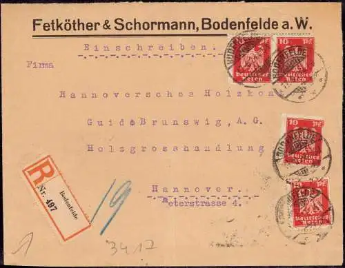 O-0157, Geschäftsbrief aus Bodenfelde per Einschreiben Heimatbeleg 