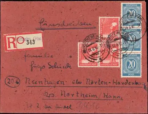 O-0170,  Brief per Einschreiben aus Northeim Heimatbeleg 