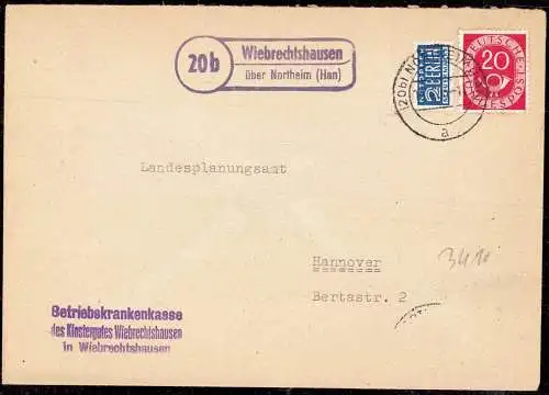 O-0173, Posthilfsstellenstempel über Northeim Heimatbeleg 