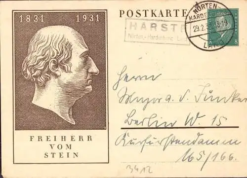 O-0185, Karte mit Posthilfsstellenstempel über Nörten Hardenberg Heimatbeleg