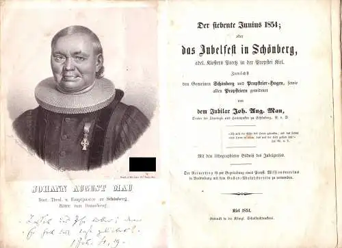 O-0197 Kleines Heft schwarz eingebunden 35 Seiten von dem Jubelfest 1854 in Schönberg und Probsteier Hagen, Kloster Preetz, Kiel
