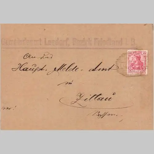 600092 | Brief mit Zustellurkunde und Retourzettel  | Wertheim am Main (W - 6980), Frankfurt (W - 6000),