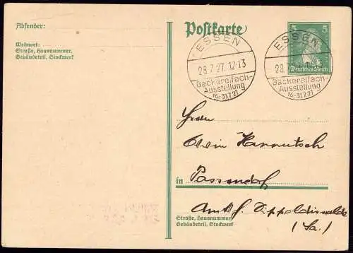 600110 | Karte ohne Text mit dem seltenen Sonderstempel von der Bäckerei Fachausstellung | Essen (W 4300)