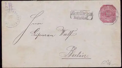 600141 | Reutlingen Bahnhof, Württemberg Ganzsache mit Bahnhofstempel | Reutlingen (W 7410)