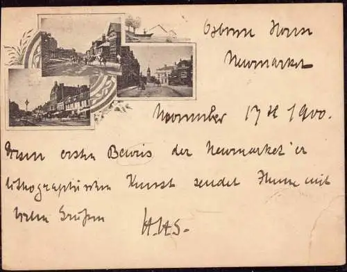 600202 | Ansichtskarte 1899 im Kleinformat aus Newmarket, Suffolk, Eckknick,corner crease  | Newmarket, -,