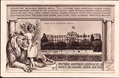 600258 | Ansichtskarte von der ersten Vollversammlung der Vereinten Nationen, UNO ONU | Geneve (CH 1200 Schweiz)