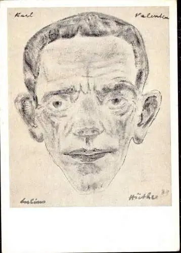 600262 | Ansichtskarte mit einem Portrait von Karl Valentin | München (W 8000)