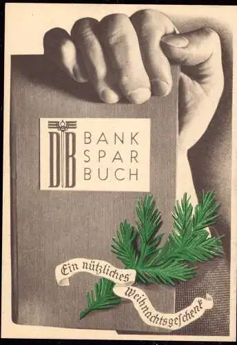 600263 | dekorative Werbekarte der Deutschen Bank für Sparbücher | Breslau
