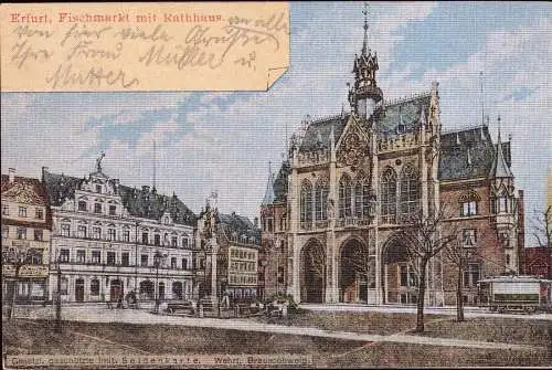 600282 | seltene Seidenkarte der Druckerei Wehrt in Braunschweig | Erfurt (O 5020)