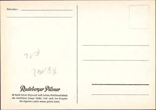 600301 | Werbung Radeberger Pilsner, Bier  | Radeberg (O - 8142), -,