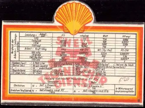 600409 | Art Nouveau, 1930, dekorative Werbung der Shell Technischer Dienst ca 12x9cmBenzin, Öl, Gaoline  |