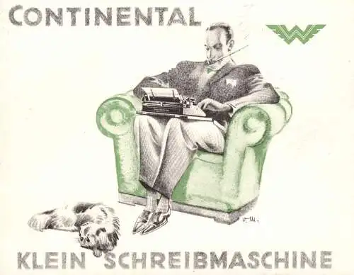 600445 | Prospekt, Klappkarte, Werbung für Kleinschreibmaschinen der Continental Wanderer Werke in Schönau | Chemnitz