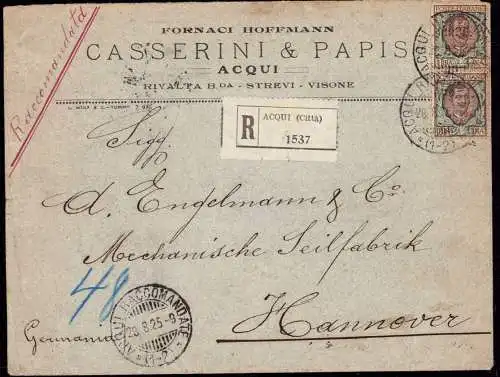 600479 | Italien, Italia, dekorativer Brief per Einschreiben aus Acqui Terme, Provinz Alessandria (AL), Piemont  | -, -,