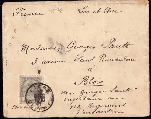 600494 | -Belgien, Mehrfachfrankatur 25 x 1 Cent auf Auslandsbrief nach Frankreich, Erh. 3, kl. Riss  | Liege 1 (B - 400