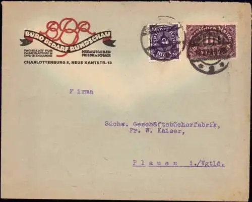 600687 | Dekorativer Briefumschlag der Büro - Bedarfs Rundschau  | Charlottenburg ; Berlin (W - 1000), -,