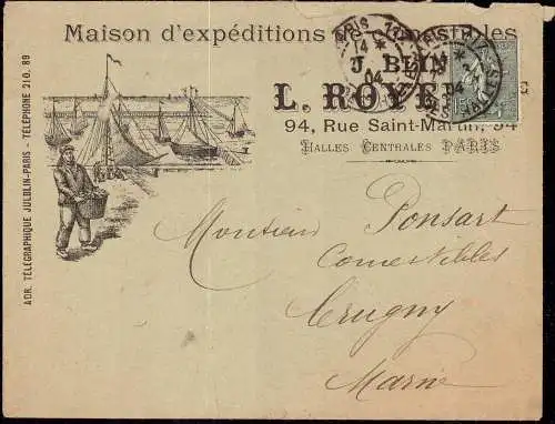 600780 | Enveloppe décorative de l'entreprise Jul. Blin, Les Halles, Publicité | Paris;Seine (F 75001 Frankreich)