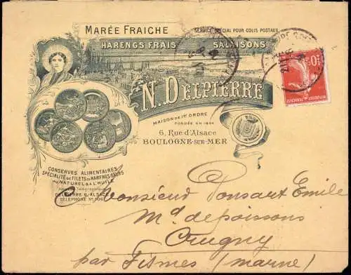 600784 | Enveloppe décorative de l'entreprise N. Delpierre, Publicité | Boulogne sur Mer;Pas-de-Calais (F 62200 Frankrei