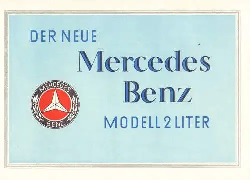 601057 | dekorativer Prospekt von Mercedes Benz, 2 Liter, aufklappbar, Auto ca. 21x15cm  |