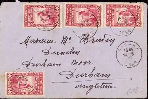 601088 | Algerien, seltene Frankatur,4 x die 50 c. Sondermarke zur Weltausstellung 1937 nach England | Paris