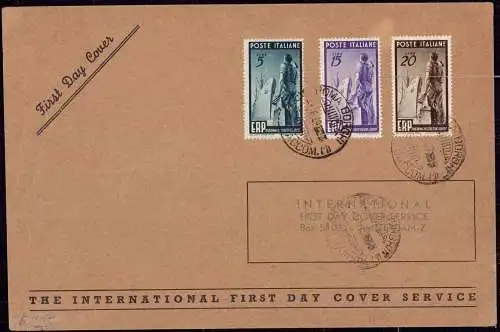 601177 | Italien, Ersttagsbrief FDC, Mi 774 - 776, Marshallplan, ERP KW  € 170,- Wiederaufbau Europa  | -, -,