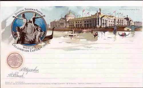 601194 | Bildganzsache zur Weltausstellung, World`s Columbian Exhibition, Kolumbus, Architektur, Chicago, Illinois, USA