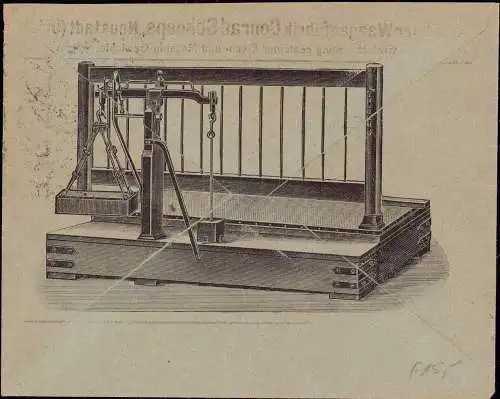 601225 | dekorativer Brief mit Werbung fü die Thüringer Waagenfabrik Conrad Schoeps, Gewichte  | Neustadt(Orla) (O - 671
