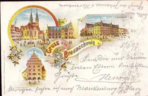 601256 | Ortsansicht, Litho  | Braunschweig (W - 3300), -,