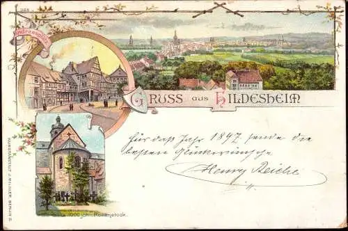 601257 | Ortsansicht, Litho  | Hildesheim (W - 3200), -,