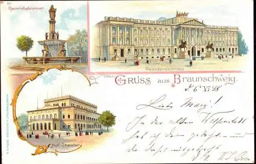 601258 | Ortsansicht, Litho  | Braunschweig (W - 3300), -,